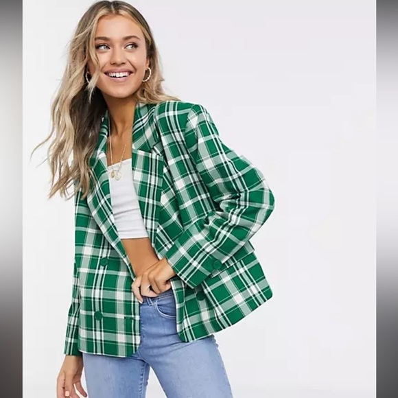 NWT Monki Penny Check Blazer - Picture 1 of 10